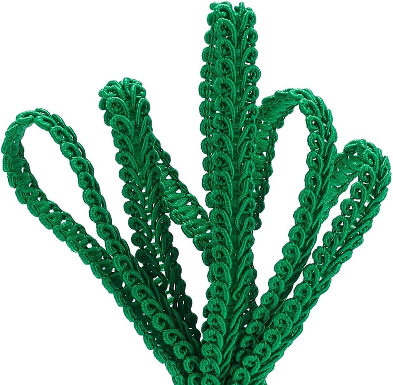 Braid Tirm for Sewing, 27 Yards 1/4 inch(8mm) Green Gimp Braid Trim Ribbon Polyester Basic Fringe Trim for Upholstery Costume DIY Crafts Jewelry Making Curtain Costume Christmas Decor